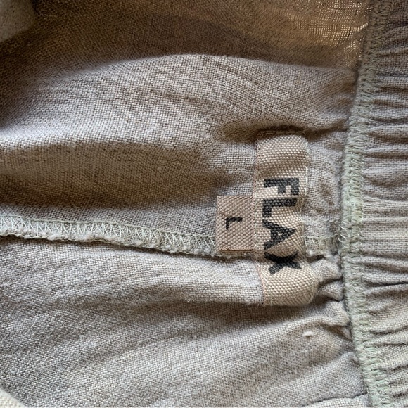 Flax Natural Sociable Flood Wide Leg Linen Pants Large - Picture 10 of 16